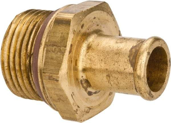 Parker - 5/8 x M27 Pipe, 150 psi, Brass ISO Port Adapter - Hose Barb x Metric Adapter, Viton, 5/8" Thread - Eagle Tool & Supply