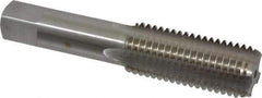 Interstate - 1-8 UNC 3B 4 Flute Bright Finish High Speed Steel Straight Flute Standard Hand Tap - Bottoming, Right Hand Thread, 5-1/8" OAL, 2-1/2" Thread Length, H4 Limit, Oversize - Exact Industrial Supply