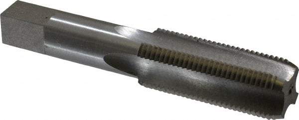 Interstate - 1-12 UNF 3B 4 Flute Bright Finish High Speed Steel Straight Flute Standard Hand Tap - Bottoming, Right Hand Thread, 5-1/8" OAL, 1-1/2" Thread Length, H4 Limit, Oversize - Exact Industrial Supply