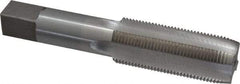 Interstate - 1-14 UNS 3B 4 Flute Bright Finish High Speed Steel Straight Flute Standard Hand Tap - Plug, Right Hand Thread, 5-1/8" OAL, 2-1/2" Thread Length, H4 Limit, Oversize - Exact Industrial Supply