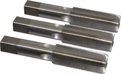 Interstate - 1-14 UNS, 4 Flute, Bottoming, Plug & Taper, Bright Finish, High Speed Steel Tap Set - Right Hand Cut, 5-1/8" OAL, 2-1/2" Thread Length - Eagle Tool & Supply