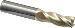 Accupro - 1/2", 1-1/4" LOC, 1/2" Shank Diam, 3" OAL, 3 Flute, Solid Carbide Square End Mill - Single End, ZrN Finish, Spiral Flute, Variable° Helix, Centercutting, Right Hand Cut, Right Hand Flute - Eagle Tool & Supply