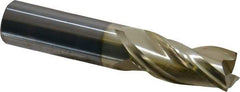 Accupro - 3/4", 1-5/8" LOC, 3/4" Shank Diam, 4" OAL, 3 Flute, Solid Carbide Square End Mill - Single End, ZrN Finish, Spiral Flute, Variable° Helix, Centercutting, Right Hand Cut, Right Hand Flute - Eagle Tool & Supply