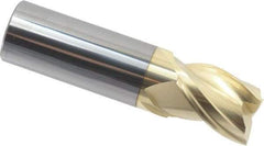 Accupro - 1", 1-1/4" LOC, 1" Shank Diam, 4" OAL, 3 Flute, Solid Carbide Square End Mill - Single End, ZrN Finish, Spiral Flute, Variable° Helix, Centercutting, Right Hand Cut, Right Hand Flute - Eagle Tool & Supply