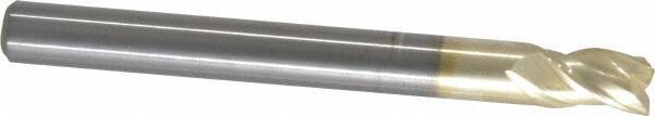 Accupro - 1/4", 3/8" LOC, 1/4" Shank Diam, 2-1/2" OAL, 3 Flute, Solid Carbide Square End Mill - Single End, ZrN Finish, Spiral Flute, Variable° Helix, Centercutting, Right Hand Cut, Right Hand Flute - Eagle Tool & Supply