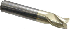 Accupro - 5/8", 3/4" LOC, 5/8" Shank Diam, 3-1/2" OAL, 3 Flute, Solid Carbide Square End Mill - Single End, ZrN Finish, Spiral Flute, Variable° Helix, Centercutting, Right Hand Cut, Right Hand Flute - Eagle Tool & Supply