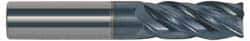 Accupro - 3/16", 3/4" LOC, 3/16" Shank Diam, 3" OAL, 4 Flute, Solid Carbide Square End Mill - Single End, AlTiN Finish, Spiral Flute, Variable° Helix, Centercutting, Right Hand Cut, Right Hand Flute - Eagle Tool & Supply