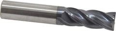 Accupro - 1/2", 4 Flute, Single End, Solid Carbide, Corner Chamfer End Mill - 3" OAL, Right Hand Flute, 1-1/4" LOC, Right Hand Cut - Eagle Tool & Supply