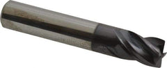 Accupro - 7/16", 4 Flute, Single End, Solid Carbide, Corner Chamfer End Mill - 2-1/2" OAL, Right Hand Flute, 9/16" LOC, Right Hand Cut - Eagle Tool & Supply
