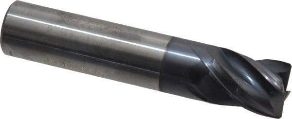 Accupro - 1/2", 4 Flute, Single End, Solid Carbide, Corner Chamfer End Mill - 2-1/2" OAL, Right Hand Flute, 5/8" LOC, Right Hand Cut - Eagle Tool & Supply