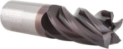 Accupro - 1", 2" LOC, 1" Shank Diam, 4" OAL, 5 Flute, Solid Carbide Square End Mill - Single End, AlTiN Finish, Spiral Flute, Variable° Helix, Centercutting, Right Hand Cut, Right Hand Flute - Eagle Tool & Supply