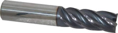 Accupro - 5/8", 1-5/8" LOC, 5/8" Shank Diam, 3-1/2" OAL, 5 Flute, Solid Carbide Square End Mill - Single End, AlTiN Finish, Spiral Flute, Variable° Helix, Centercutting, Right Hand Cut, Right Hand Flute - Eagle Tool & Supply