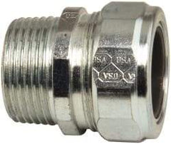 Cooper Crouse-Hinds - 0.85 to 0.95" Cable Capacity, Liquidtight, Straight Strain Relief Cord Grip - 1 NPT Thread, 1-7/8" Long, Steel - Eagle Tool & Supply