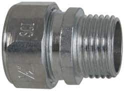 Cooper Crouse-Hinds - 0.55 to 0.65" Cable Capacity, Liquidtight, Straight Strain Relief Cord Grip - 1/2 NPT Thread, 1-5/16" Long, Steel - Eagle Tool & Supply