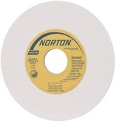 Norton - 6" Diam x 1-1/4" Hole x 1/8" Thick, L Hardness, 150 Grit Surface Grinding Wheel - Aluminum Oxide, Type 1, Very Fine Grade, 4,140 Max RPM, Vitrified Bond, No Recess - Eagle Tool & Supply