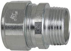 Cooper Crouse-Hinds - 0.65 to 3/4" Cable Capacity, Liquidtight, Straight Strain Relief Cord Grip - 3/4 NPT Thread, 1-9/16" Long, Steel - Eagle Tool & Supply