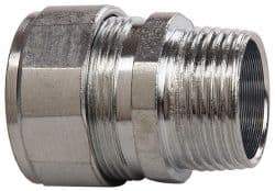 Cooper Crouse-Hinds - 3/4 to 0.85" Cable Capacity, Liquidtight, Straight Strain Relief Cord Grip - 3/4 NPT Thread, 1-9/16" Long, Steel - Eagle Tool & Supply