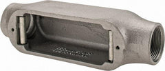 Cooper Crouse-Hinds - Form 5, C Body, 1-1/4" Trade, Rigid Malleable Iron Conduit Body - Oval, 9" OAL, 35 cc Capacity, Gray - Eagle Tool & Supply