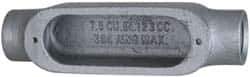 Cooper Crouse-Hinds - Form 5, C Body, 3/4" Trade, Rigid Malleable Iron Conduit Body - Oval, 6" OAL, 7-1/2 cc Capacity, Gray - Eagle Tool & Supply