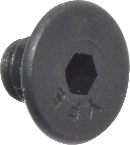 Value Collection - #6-32 UNC Hex Socket Drive, 82° Flat Screw - Alloy Steel, Black Oxide Finish, Fully Threaded, 3/16" OAL - Eagle Tool & Supply
