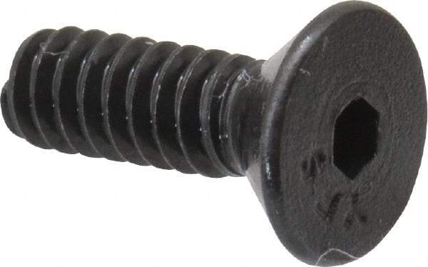 Value Collection - #6-32 UNC Hex Socket Drive, 82° Flat Screw - Alloy Steel, Black Oxide Finish, Fully Threaded, 7/16" OAL - Eagle Tool & Supply