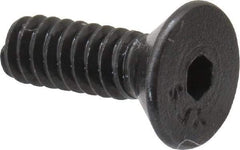 Value Collection - #6-32 UNC Hex Socket Drive, 82° Flat Screw - Alloy Steel, Black Oxide Finish, Fully Threaded, 7/16" OAL - Eagle Tool & Supply