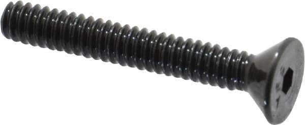 Value Collection - #6-32 UNC Hex Socket Drive, 82° Flat Screw - Alloy Steel, Black Oxide Finish, Fully Threaded, 1" OAL - Eagle Tool & Supply