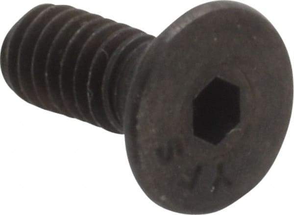 Value Collection - #8-32 UNC Hex Socket Drive, 82° Flat Screw - Alloy Steel, Black Oxide Finish, Fully Threaded, 7/16" OAL - Eagle Tool & Supply
