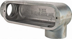 Cooper Crouse-Hinds - Form 5, LL Body, 2" Trade, Rigid Malleable Iron Conduit Body - Oval, 10-1/2" OAL, 68 cc Capacity, Gray - Eagle Tool & Supply