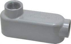 Cooper Crouse-Hinds - Form 5, LB Body, 3/4" Trade, IMC, Rigid Aluminum Conduit Body - Oval/Rectangle, 4.97" OAL, 7.3 cc Capacity, Silver - Eagle Tool & Supply