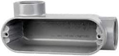 Cooper Crouse-Hinds - Form 5, LL Body, 1-1/2" Trade, IMC, Rigid Aluminum Conduit Body - Oval/Rectangle, 7.87" OAL, 35.8 cc Capacity, Silver - Eagle Tool & Supply