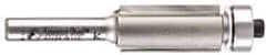 Amana Tool - 1/2" Cut Diam, 1" Length of Cut, 2 Flute Flush Trim Edge Profile Router Bit - Carbide-Tipped, 1/4" Shank Diam, 2-5/8" OAL, Uncoated - Eagle Tool & Supply