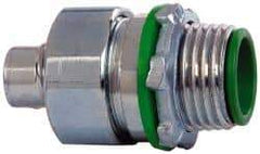 Cooper Crouse-Hinds - 3/8" Trade, Steel Threaded Straight Liquidtight Conduit Connector - Insulated - Eagle Tool & Supply