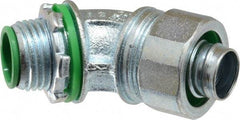 Cooper Crouse-Hinds - 1/2" Trade, Malleable Iron Threaded Angled Liquidtight Conduit Connector - Insulated - Eagle Tool & Supply