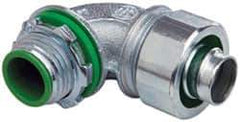 Cooper Crouse-Hinds - 1/2" Trade, Malleable Iron Threaded Angled Liquidtight Conduit Connector - Insulated - Eagle Tool & Supply