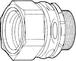 Cooper Crouse-Hinds - 4" Trade, Malleable Iron Threaded Straight Liquidtight Conduit Connector - Noninsulated - Eagle Tool & Supply