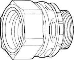 Cooper Crouse-Hinds - 2-1/2" Trade, Malleable Iron Threaded Straight Liquidtight Conduit Connector - Noninsulated - Eagle Tool & Supply