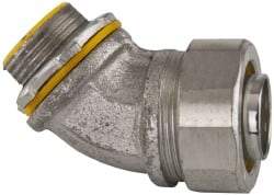 Cooper Crouse-Hinds - 1" Trade, Malleable Iron Threaded Angled Liquidtight Conduit Connector - Insulated - Eagle Tool & Supply