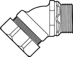 Cooper Crouse-Hinds - 1" Trade, Malleable Iron Threaded Angled Liquidtight Conduit Connector - Noninsulated - Eagle Tool & Supply