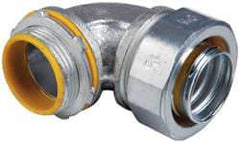 Cooper Crouse-Hinds - 1-1/4" Trade, Malleable Iron Threaded Angled Liquidtight Conduit Connector - Insulated - Eagle Tool & Supply