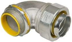 Cooper Crouse-Hinds - 1-1/2" Trade, Malleable Iron Threaded Angled Liquidtight Conduit Connector - Insulated - Eagle Tool & Supply