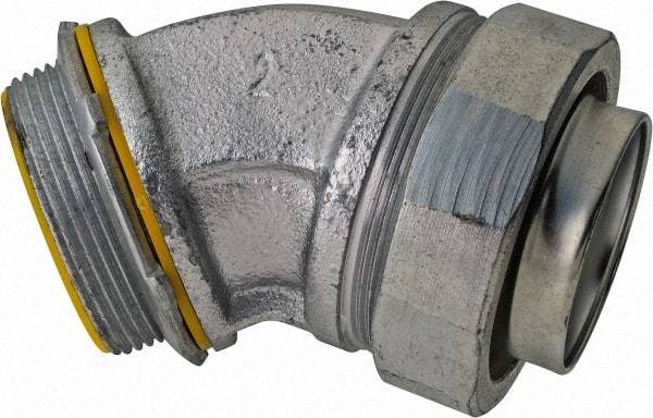 Cooper Crouse-Hinds - 2" Trade, Malleable Iron Threaded Angled Liquidtight Conduit Connector - Insulated - Eagle Tool & Supply