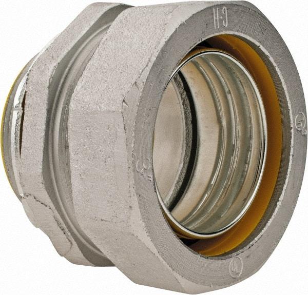 Cooper Crouse-Hinds - 3" Trade, Malleable Iron Threaded Straight Liquidtight Conduit Connector - Insulated - Eagle Tool & Supply