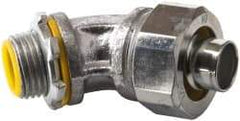 Cooper Crouse-Hinds - 1/2" Trade, Malleable Iron Threaded Angled Liquidtight Conduit Connector - Insulated - Eagle Tool & Supply