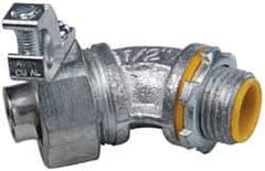 Cooper Crouse-Hinds - 1/2" Trade, Malleable Iron Threaded Angled Liquidtight Conduit Connector - Insulated - Eagle Tool & Supply