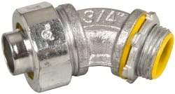 Cooper Crouse-Hinds - 3/4" Trade, Malleable Iron Threaded Angled Liquidtight Conduit Connector - Insulated - Eagle Tool & Supply