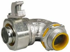 Cooper Crouse-Hinds - 3/4" Trade, Malleable Iron Threaded Angled Liquidtight Conduit Connector - Insulated - Eagle Tool & Supply