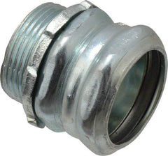 Cooper Crouse-Hinds - 1-1/4" Trade, Steel Compression Straight EMT Conduit Connector - Insulated - Eagle Tool & Supply