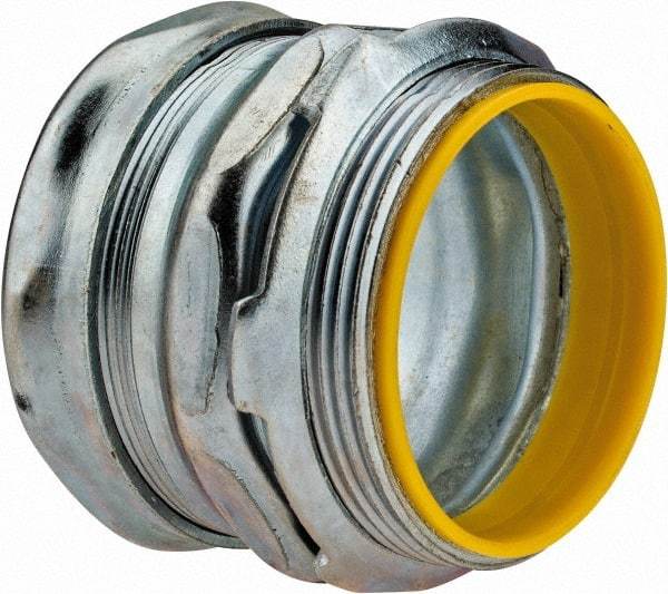 Cooper Crouse-Hinds - 2" Trade, Steel Compression Straight EMT Conduit Connector - Insulated - Eagle Tool & Supply