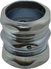 Cooper Crouse-Hinds - 1-1/2" Trade, Steel Compression EMT Conduit Coupling - Noninsulated - Eagle Tool & Supply